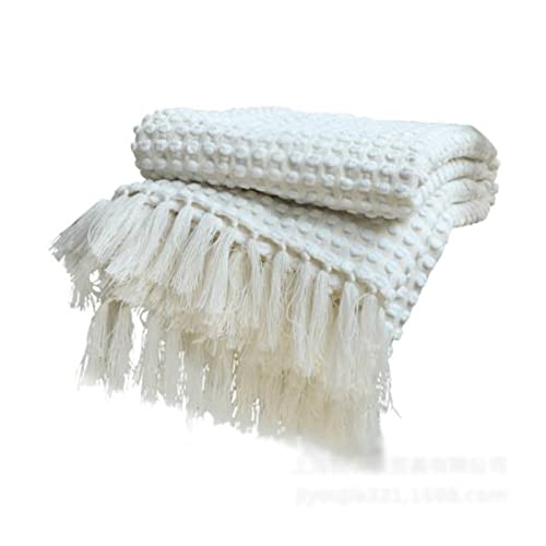AQQWWER Manta Manta de Punto Blancanieves, sof&aacute; Tejido a Mano, Mantas de Aire Acondicionado, Chal,...