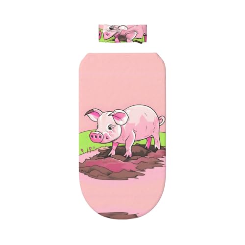 WBQLSL Juego de manta para envolver con diseño de cerdito rosa súper suave + diadema, manta para...