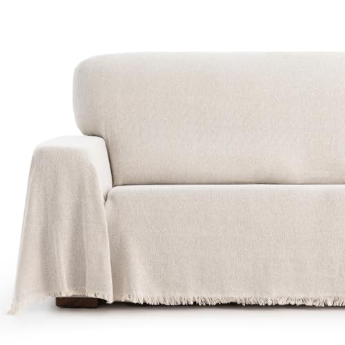 MAXIFUNDAS | Plaid para sofá y Cama | Color Gris Claro | 180x260 | Modelo Mags | Foulard Multiusos...