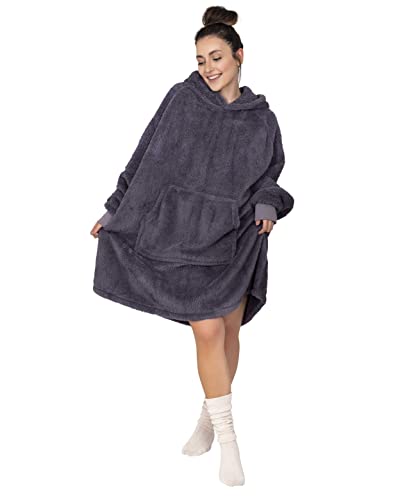 Gr&auml;fenstayn&reg; Batamanta - Manta de Sherpa mullida con Mangas y Capucha - Norma Oeko-Tex 100 -...