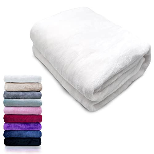 HTE Manta Microfibra para Cama Sof&aacute; y Sill&oacute;n, Manta Polar Lisa de Tacto Suave Super Caliente para...
