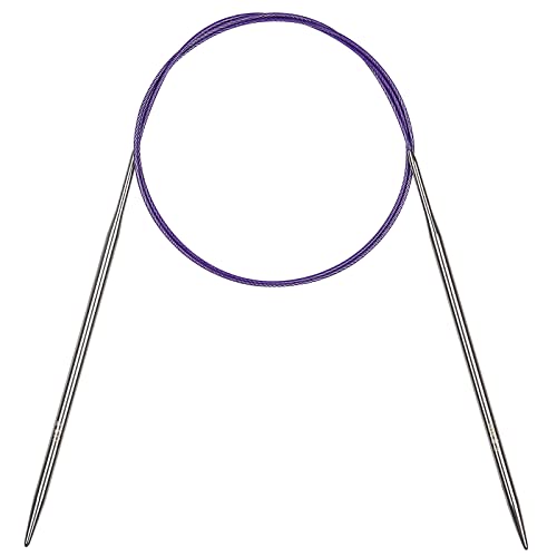 Coopay Aguja de Tejer Circular de 100 cm, Alambre Flexible, Aguja de Tejer Circular Fija de Metal...