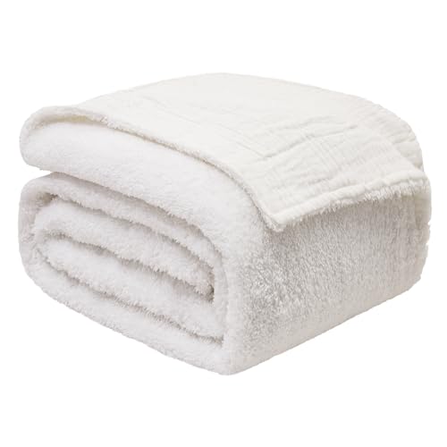 EMME Manta de Muselina Tejida de algod&oacute;n, Manta para sof&aacute;, Manta de Forro Polar, Suave, Ligera,...