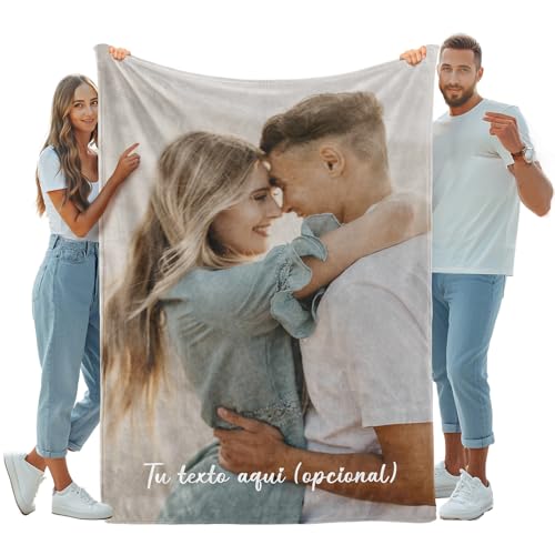 iDIY Manta Personalizada con Foto y Texto - Mantas Personalizadas para Mujer, Hombre, Pareja y...
