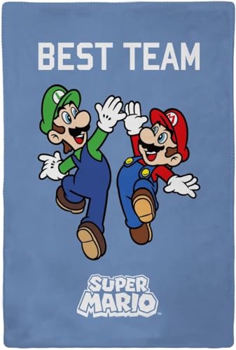 CARTOON Manta para ni&ntilde;os Super Mario y Luigi 100 x 150 cm manta polar 100% suave poli&eacute;ster 210 gsm