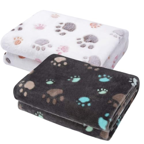 MIRKUZI Mantas para camas para perros, Paquete de 2 mantas para mascotas manta para cachorros manta...