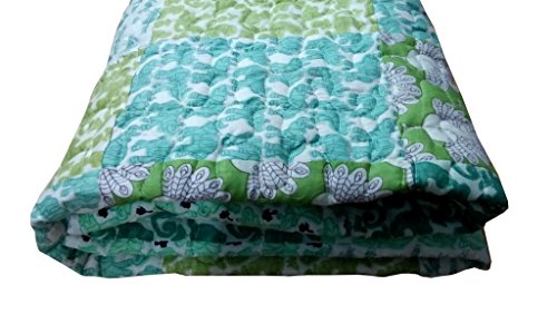 Yuvancrafts - Manta decorativa floral de patchwork india, multicolor, super suave, c&aacute;lida, vintage,...