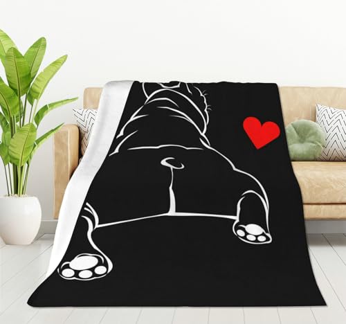 HGOD DESIGNS Manta de bulldog para hombres y mujeres, manta suave y c&aacute;lida de bulldog y manta de...