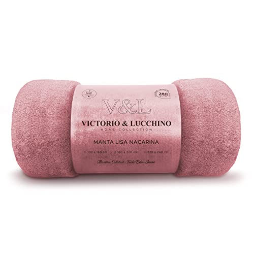 Victorio & Lucchino Manta Franela para Sofá o para Cama, Microfibra Extra Suave (VL-80515 Lisa...