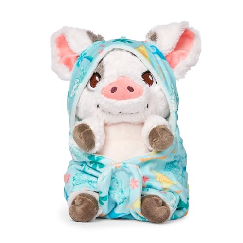 Disney Store Official, Vaiana, Pua bebé, Peluche, 27 cm, Peluche de cerdita con Manta extraíble,...