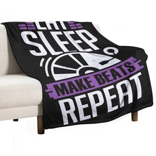 TMAHENG Manta con diseño de DJ Disc Jockey con cita artística, suave y ligera, regalos para...