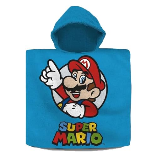 Kids Euroswan Poncho Toalla Algod&oacute;n Super Mario 120x60cm