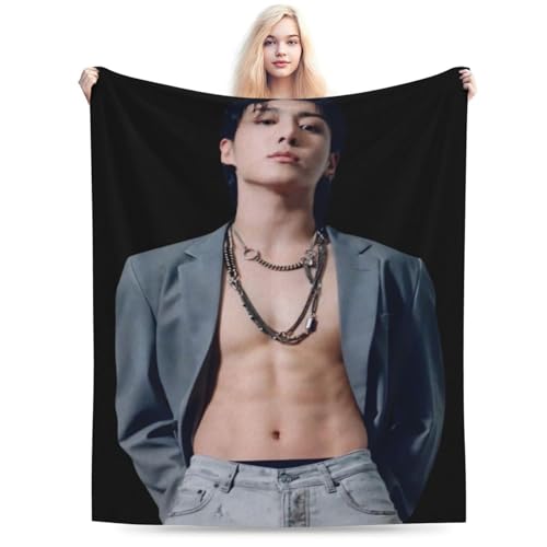 QapLWczK Jungkook - Manta suave y c&aacute;lida, ligera, esponjosa, de lana, para regalo para playa, yoga,...