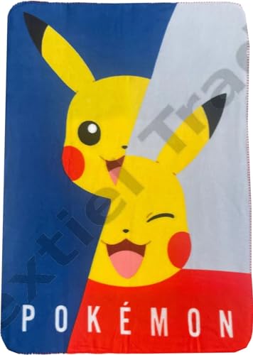 Pokemon Manta de forro polar, 140 x 100 cm, con Pikachu