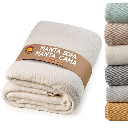Jarapa Home Made with love Manta sofá, Plaid Sofa, Decoración Ideal para sofás y Camas, Cálida,...