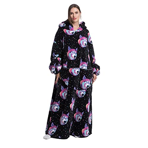 Manta extra larga con capucha para mujeres, adultos, hombres, de gran tama&ntilde;o, forro polar, con...