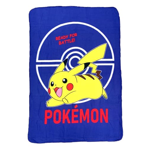 CARTOON Manta infantil P1kachu para Pokemon manta 100% poli&eacute;ster 100 x 140 cm