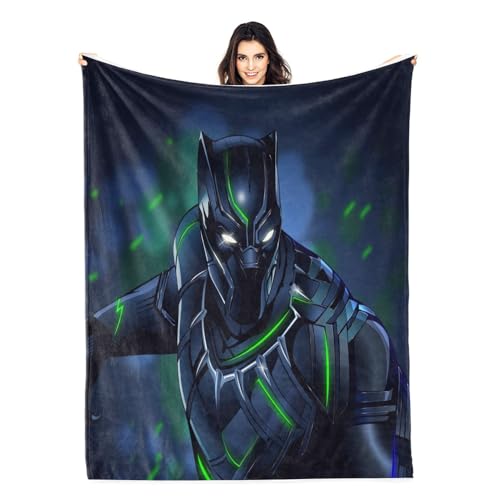 Black Panther Negra 100 x 135 cm para ni&ntilde;os, no se desvanece,Muy Suave,Manta de Forro Polar Suave,...