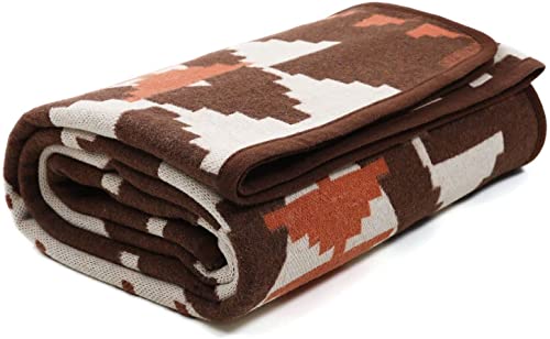 ACUSHLA Manta de Lana de Merino, 160 x 220 cm, Reversible, para sofá, Cama, sofá, Dormitorio,...