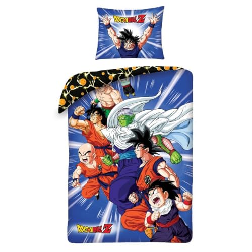 Halantex Juego de cama Dragonball Z Protagonistas Goku Peque&ntilde;o Vegeta funda n&oacute;rdica reversible 140...