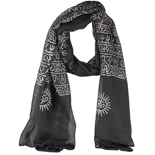 Uyuni Pa&ntilde;uelo unisex con simbolos hindues (negro)