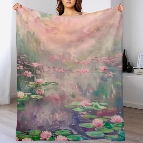 IZIWDORW Mon-et Painting - Manta antiarrugas acogedora para oficina, dormir, invierno, uso al aire...