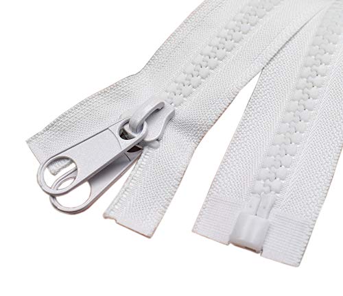 ByaHoGa DP - Juego de 2 cremalleras grandes, 76 cm, 10, de pl&aacute;stico, separables, con doble...