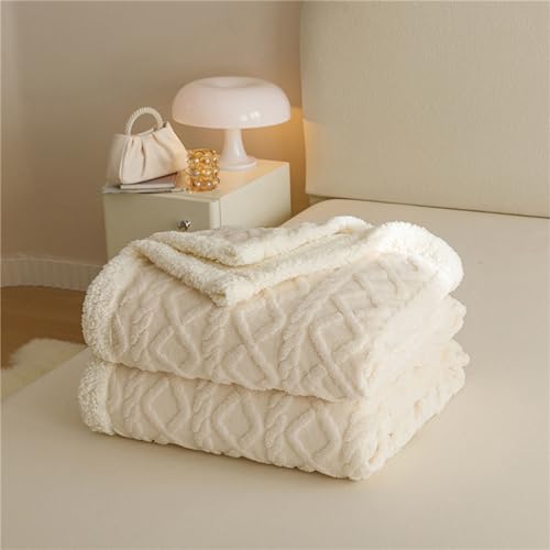 Chickwin Color S&oacute;lido Manta Sherpa,Jacquard Manta de Felpa Manta Polar Invierno Mantas de...
