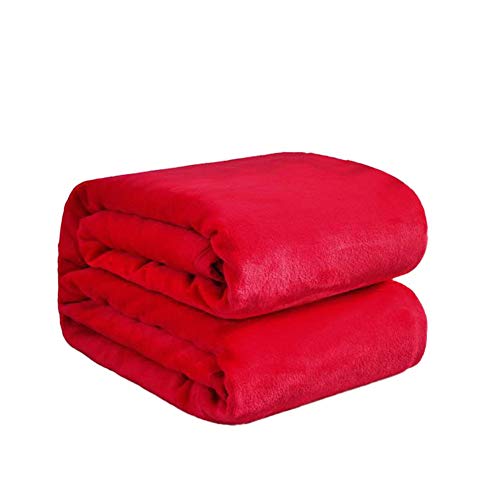 Manta de franela para cama tama&ntilde;o Queen Red Queen Size Manta de lana super suave y mullida c&aacute;lida...