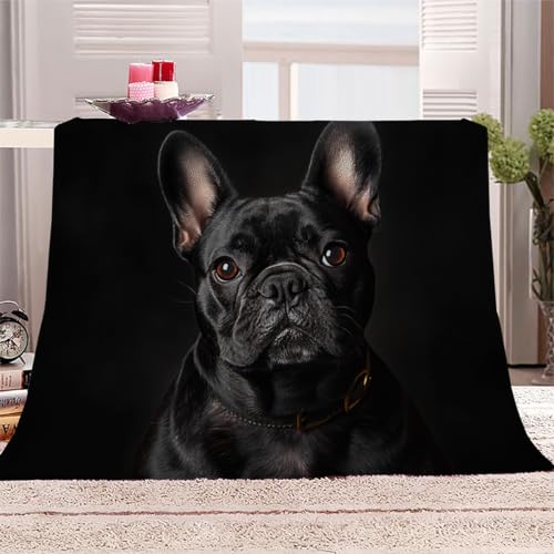 Gen&eacute;rico Bulldog Franc&eacute;s como Mascota Manta de Franela 3D Suave - Cubre Sof&aacute;/Cama 220x240...