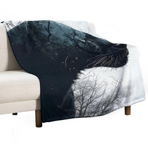 NDIEHA Panther - Manta de doble exposici&oacute;n, manta de arte animal, suave, ligera, regalos para...
