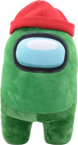 Among Us Verde oficial + gorro, 30 cm de felpa
