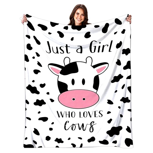 Manta de vaca, regalos para mujeres, regalos de vaca para amantes de las vacas, manta de franela...