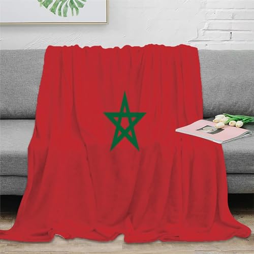 Strunt Bandera de Marruecos Manta De Vell&oacute;n para Adultos Y Ni&ntilde;os,Suave Y C&aacute;lida Bandera Nacional...