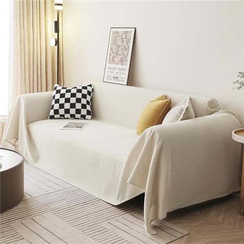 Chenille King Size para sofás de 1/2/3/4 plazas - Plaids de sofá de color sólido antideslizante...