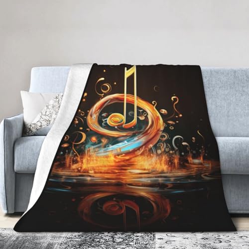 Jkkghll Manta ligera con estampado de símbolo de música, antibolitas, para todas las estaciones,...