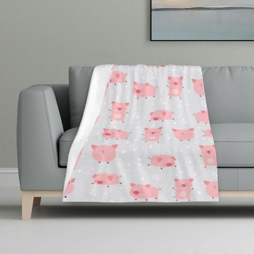 InOmak Cerditos Lindos y alegres,Manta cálida de Franela Antibolitas de Felpa de 81 x 122 cm