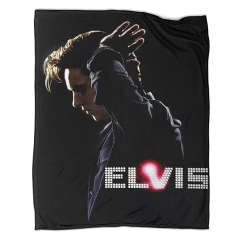 TharEau Manta De Impresi&oacute;n 3D El Elvis Presley De Felpa Manta Muy Suave Y C&aacute;lida De Franela Manta...