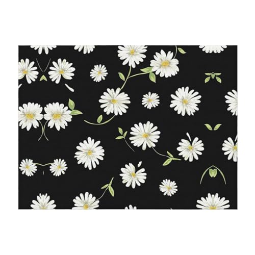 EdWal Manta de cama ligera con estampado de margaritas, manta acogedora de microfibra, manta ultra...