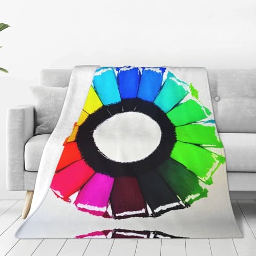 Manta multiusos ultra suave con c&iacute;rculos de colores de cray&oacute;n, manta de microforro polar de 60 x...