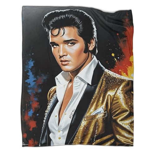 TharEau Manta De El Elvis Presley Mullida De Franela Manta Difusa Beb&eacute; para Ni&ntilde;os Adultos...