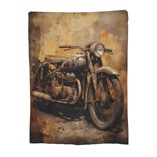 ATOurDealss Manta vintage de motocicleta, regalos para hombres y mujeres, manta para sofá, ropa de...