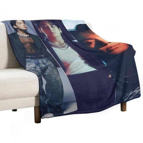 QapLWczK Jungkook - Manta con p&oacute;ster para aire acondicionado, manta de franela s&uacute;per suave para...