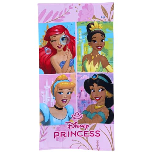 CARTOON Toalla de playa Princesas Disney Toalla de microfibra de poli&eacute;ster para ni&ntilde;os 245 gsm...