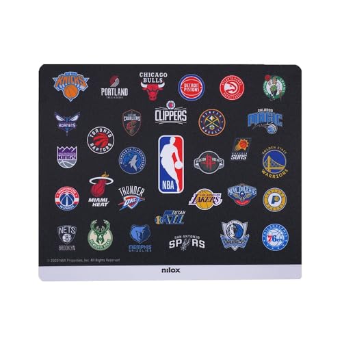 Nilox, Alfombrilla para rat&oacute;n NBA Black, con Superficie antiest&aacute;tica y Antideslizante, Apta para...