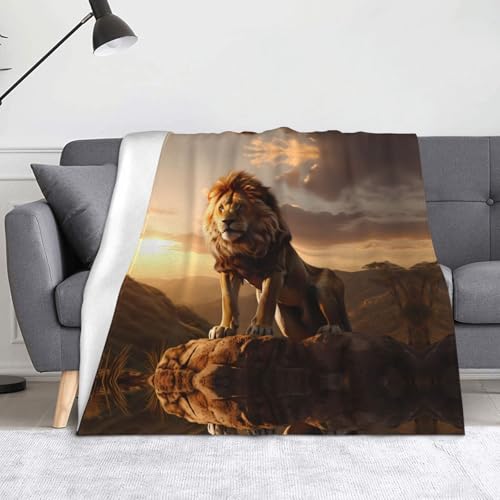 WZYWHJ Las mantas de franela estampadas del Rey Le&oacute;n son s&uacute;per suaves, c&aacute;lidas y ligeras,...