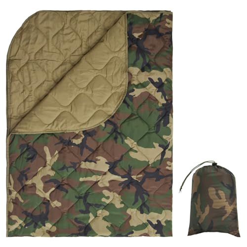 FYRTA Poncho Liner, Manta De Camping Camuflaje, Impermeable y Cortavientos, Poncho Port&aacute;til, Manta...