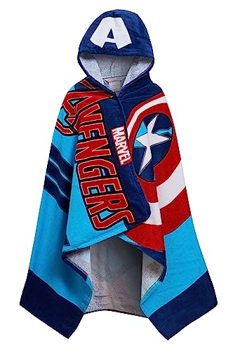 Marvel Toalla con Capucha Captain America 100% algod&oacute;n Avengers Poncho Toalla de Playa para ni&ntilde;os...