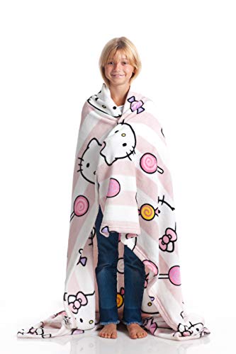 Kanguru Manta Sofa Hello Kitty, Suave Microfibra para Sofa, Pelo ultrasuave, 130x170cm, Manta Cama...