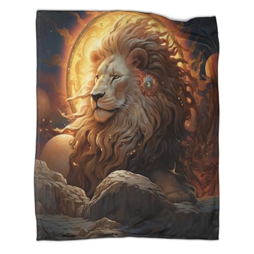 Manta del Rey Le&oacute;n para ni&ntilde;os y ni&ntilde;as, impresi&oacute;n 3D, patr&oacute;n de moda, manta de felpa mullida...